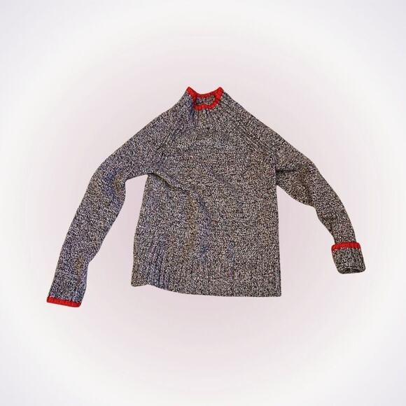 Rachel Zoe Knit Turtleneck Sweater with Red Edges | Sz M - Picture 1 of 5